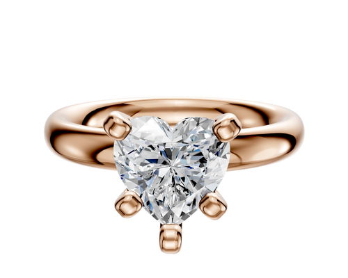 14K Rose Gold 4 Prong Classic Dome 3.0mm Engagement Ring