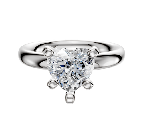 14K White Gold 4 Prong Classic Dome 3.0mm Engagement Ring