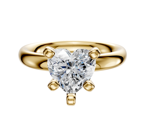 14K Yellow Gold 4 Prong Classic Dome 3.0mm Engagement Ring