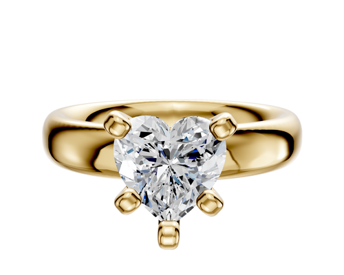 14K Yellow Gold 4 Prong Classic Dome 4.0mm Engagement Ring