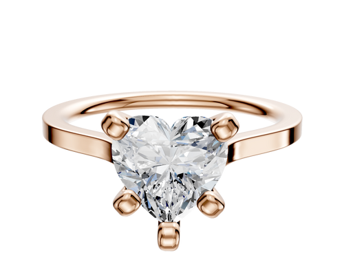 14K Rose Gold 4 Prong Cathedral Flat 1.5mm Engagement Ring