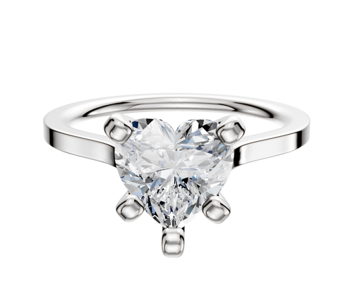 14K White Gold 4 Prong Cathedral Flat 1.5mm Engagement Ring