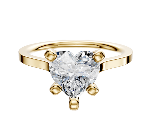 14K Yellow Gold 4 Prong Cathedral Flat 1.5mm Engagement Ring