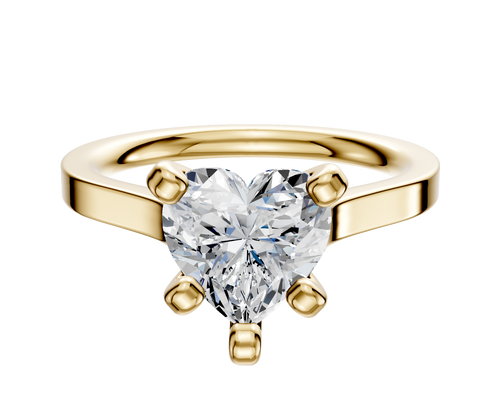 14K Yellow Gold 4 Prong Cathedral Flat 2.0mm Engagement Ring