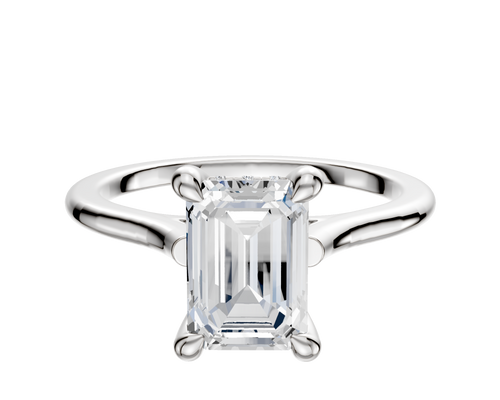 14K White Gold 4 Prong Hidden Halo Cathedral Dome 1.5mm Engagement Ring