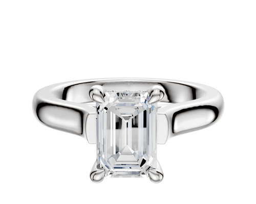 Platinum 4 Prong Hidden Halo Cathedral Dome 3.0mm Engagement Ring