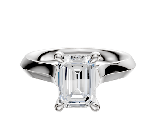Platinum 4 Prong Hidden Halo Cathedral Knife Edge 3.0mm Engagement Ring