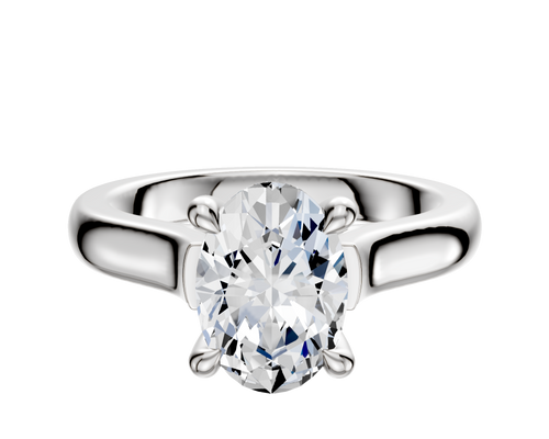 Platinum 4 Prong Hidden Halo Cathedral Dome 3.0mm Engagement Ring