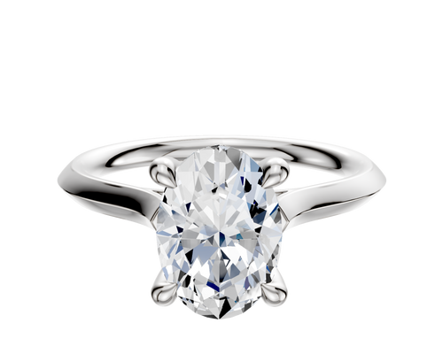 Platinum 4 Prong Hidden Halo Cathedral Knife Edge 2.0mm Engagement Ring