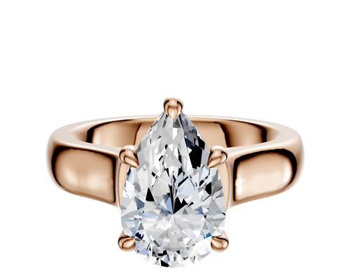 14K Rose Gold 4 Prong Hidden Halo Cathedral Dome 4.0mm Engagement Ring