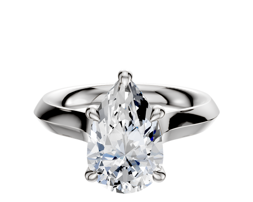 Platinum 4 Prong Hidden Halo Cathedral Knife Edge 3.0mm Engagement Ring