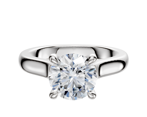 Platinum 4 Prong Hidden Halo Cathedral Dome 3.0mm Engagement Ring