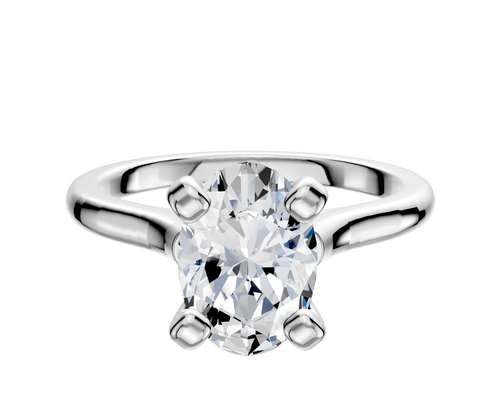 14K White Gold 4 Prong Cathedral Dome 2.0mm Engagement Ring