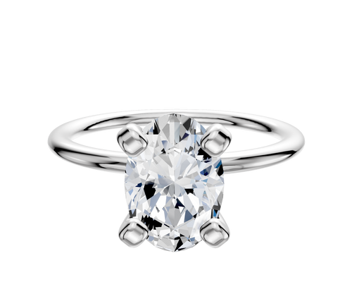 14K White Gold 4 Prong Classic Dome 1.5mm Engagement Ring