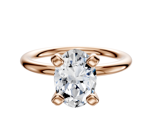 14K Rose Gold 4 Prong Classic Dome 2.0mm Engagement Ring