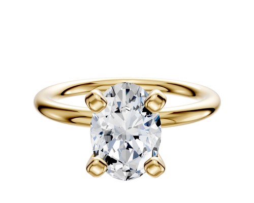 14K Yellow Gold 4 Prong Classic Dome 2.0mm Engagement Ring
