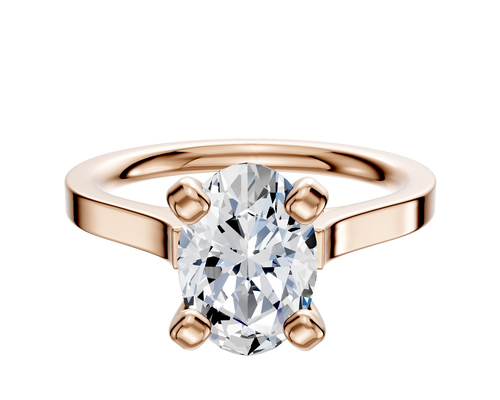 14K Rose Gold 4 Prong Cathedral Flat 2.0mm Engagement Ring