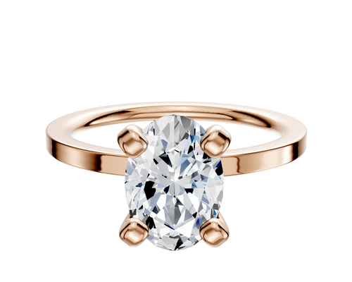 14K Rose Gold 4 Prong Classic Flat 1.5mm Engagement Ring