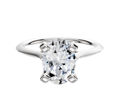 14K White Gold 4 Prong Cathedral Knife Edge 1.5mm Engagement Ring