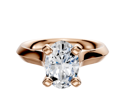 14K Rose Gold 4 Prong Cathedral Knife Edge 3.0mm Engagement Ring