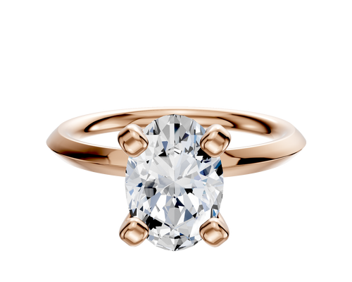 14K Rose Gold 4 Prong Classic Knife Edge 2.0mm Engagement Ring