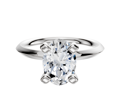 14K White Gold 4 Prong Classic Knife Edge 2.0mm Engagement Ring