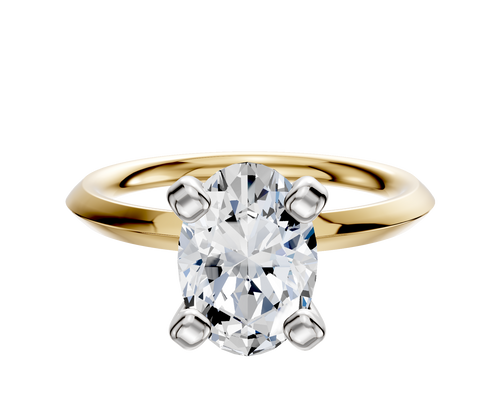 14K Two Tone 4 Prong Classic Knife Edge 2.0mm Engagement Ring