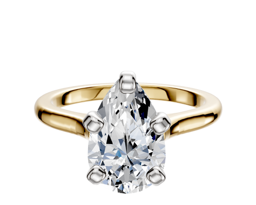 14K Two Tone 4 Prong Cathedral Dome 2.0mm Engagement Ring