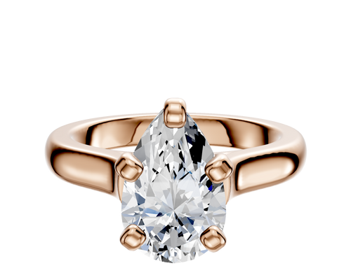 14K Rose Gold 4 Prong Cathedral Dome 3.0mm Engagement Ring