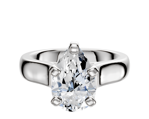 14K White Gold 4 Prong Cathedral Dome 4.0mm Engagement Ring