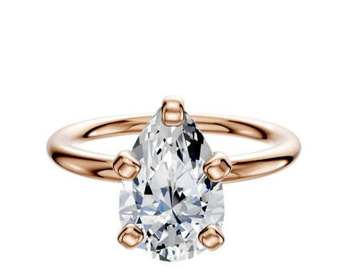 14K Rose Gold 4 Prong Classic Dome 2.0mm Engagement Ring