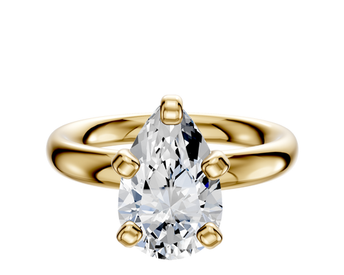14K Yellow Gold 4 Prong Classic Dome 3.0mm Engagement Ring