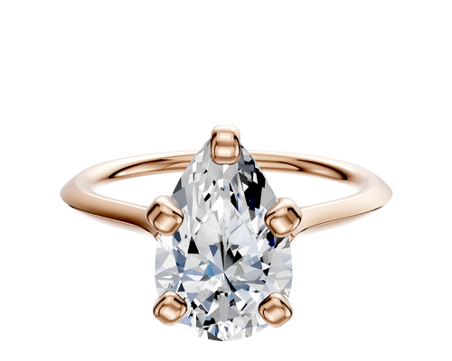 14K Rose Gold 4 Prong Cathedral Knife Edge 1.5mm Engagement Ring