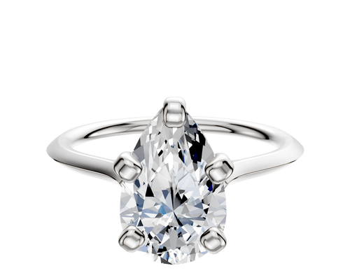 14K White Gold 4 Prong Cathedral Knife Edge 1.5mm Engagement Ring