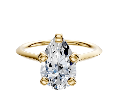 14K Yellow Gold 4 Prong Cathedral Knife Edge 1.5mm Engagement Ring