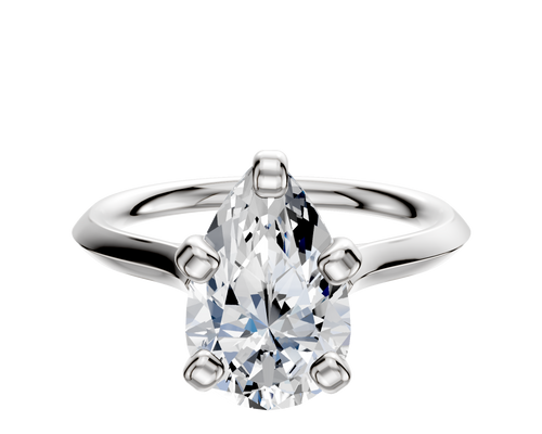 14K White Gold 4 Prong Cathedral Knife Edge 2.0mm Engagement Ring