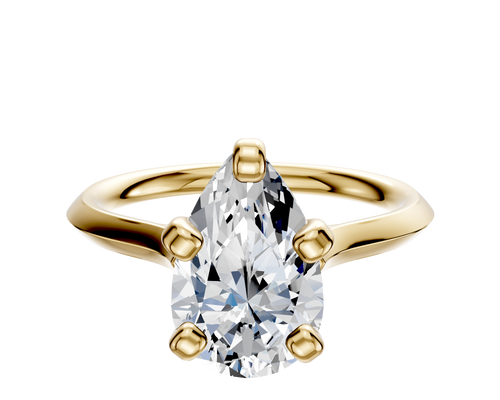 14K Yellow Gold 4 Prong Cathedral Knife Edge 2.0mm Engagement Ring