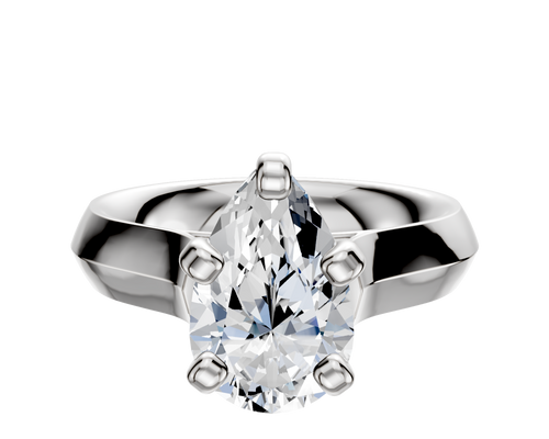 14K White Gold 4 Prong Cathedral Knife Edge 4.0mm Engagement Ring
