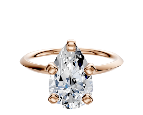 14K Rose Gold 4 Prong Classic Knife Edge 1.5mm Engagement Ring