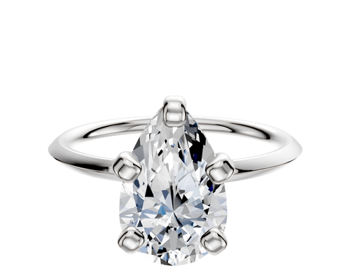 14K White Gold 4 Prong Classic Knife Edge 1.5mm Engagement Ring