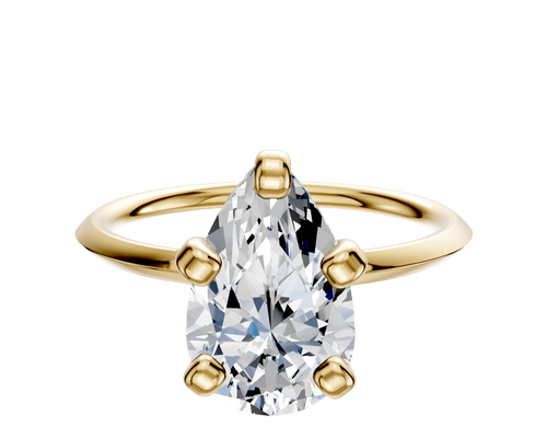 14K Yellow Gold 4 Prong Classic Knife Edge 1.5mm Engagement Ring