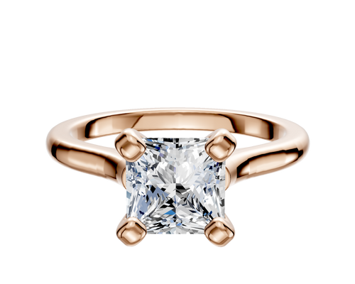 14K Rose Gold 4 Prong Cathedral Dome 2.0mm Engagement Ring