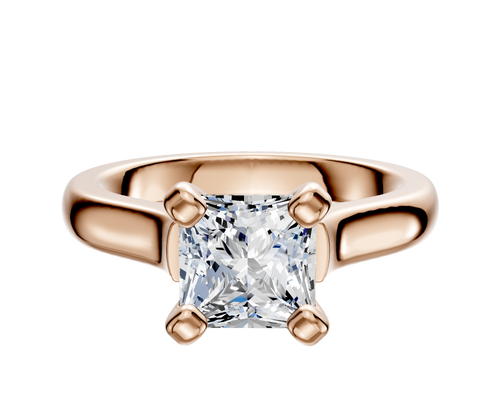 14K Rose Gold 4 Prong Cathedral Dome 3.0mm Engagement Ring