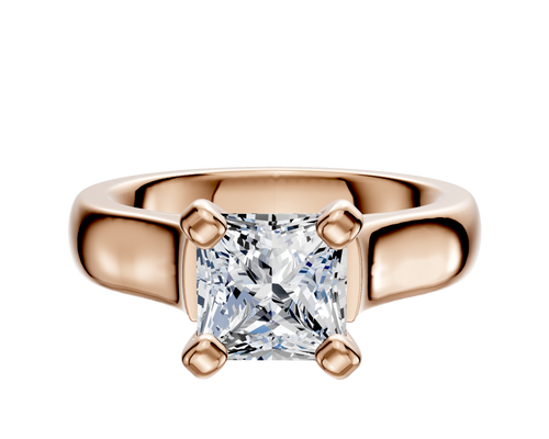 14K Rose Gold 4 Prong Cathedral Dome 4.0mm Engagement Ring