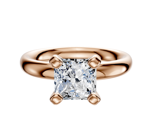 14K Rose Gold 4 Prong Classic Dome 3.0mm Engagement Ring