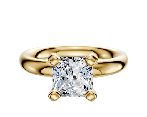 14K Yellow Gold 4 Prong Classic Dome 3.0mm Engagement Ring