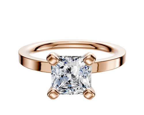 14K Rose Gold 4 Prong Classic Flat 2.0mm Engagement Ring