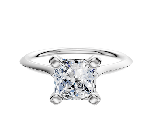 14K White Gold 4 Prong Cathedral Knife Edge 1.5mm Engagement Ring