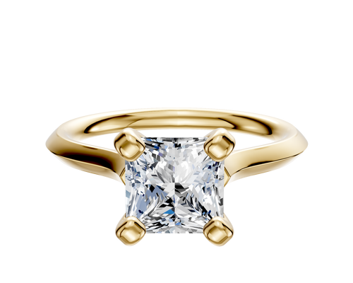 14K Yellow Gold 4 Prong Cathedral Knife Edge 2.0mm Engagement Ring
