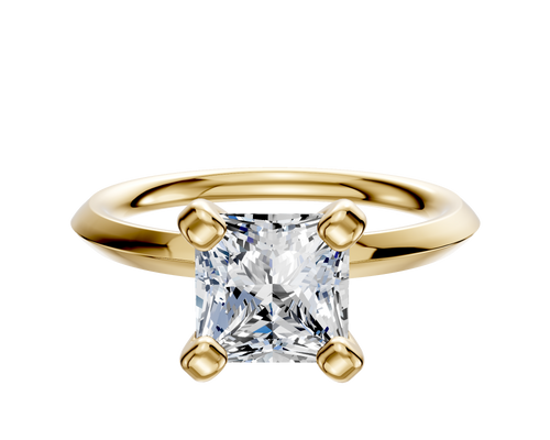 14K Yellow Gold 4 Prong Classic Knife Edge 2.0mm Engagement Ring